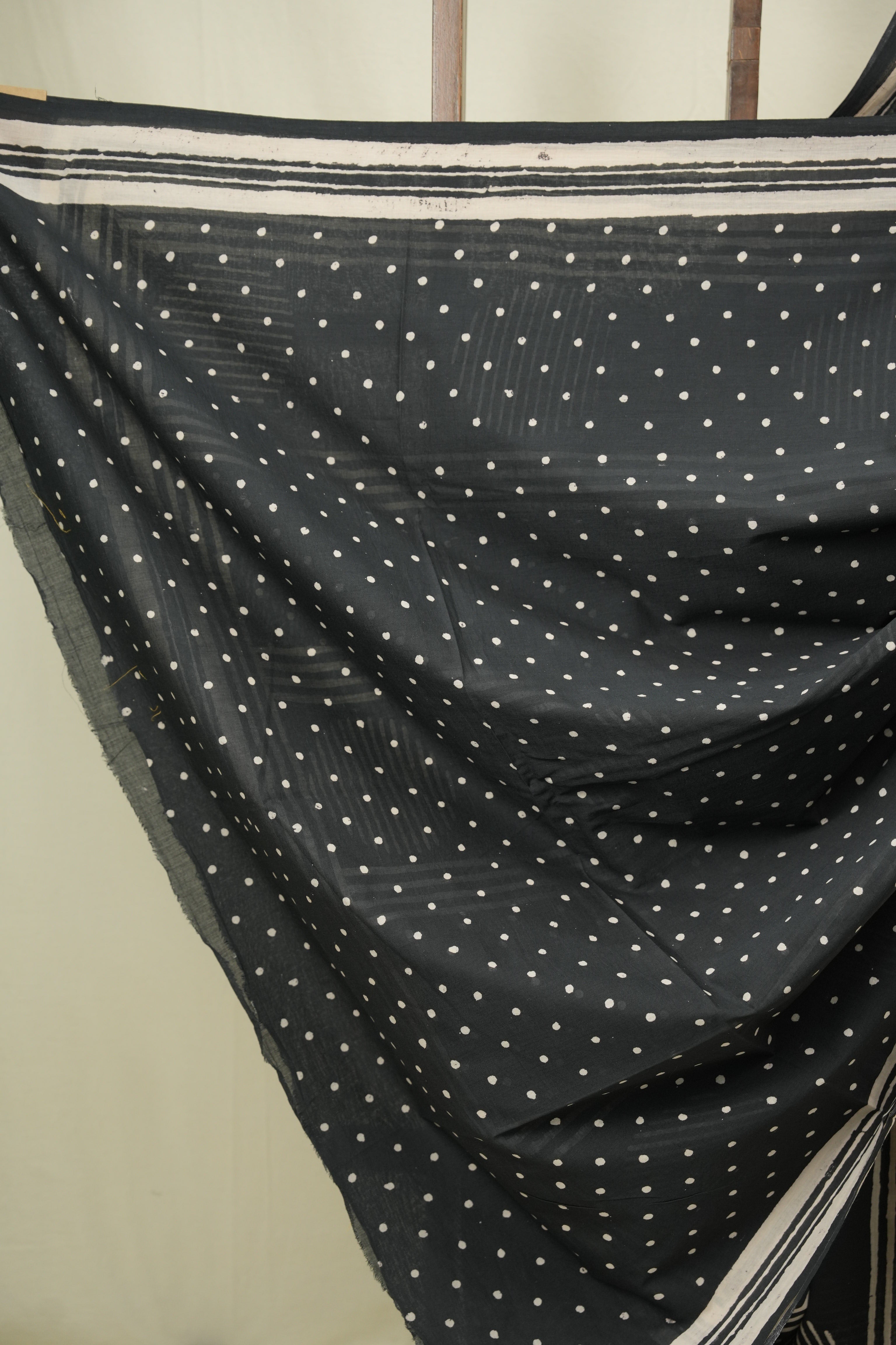 Black HBP Cotton Saree - SRBCS3519