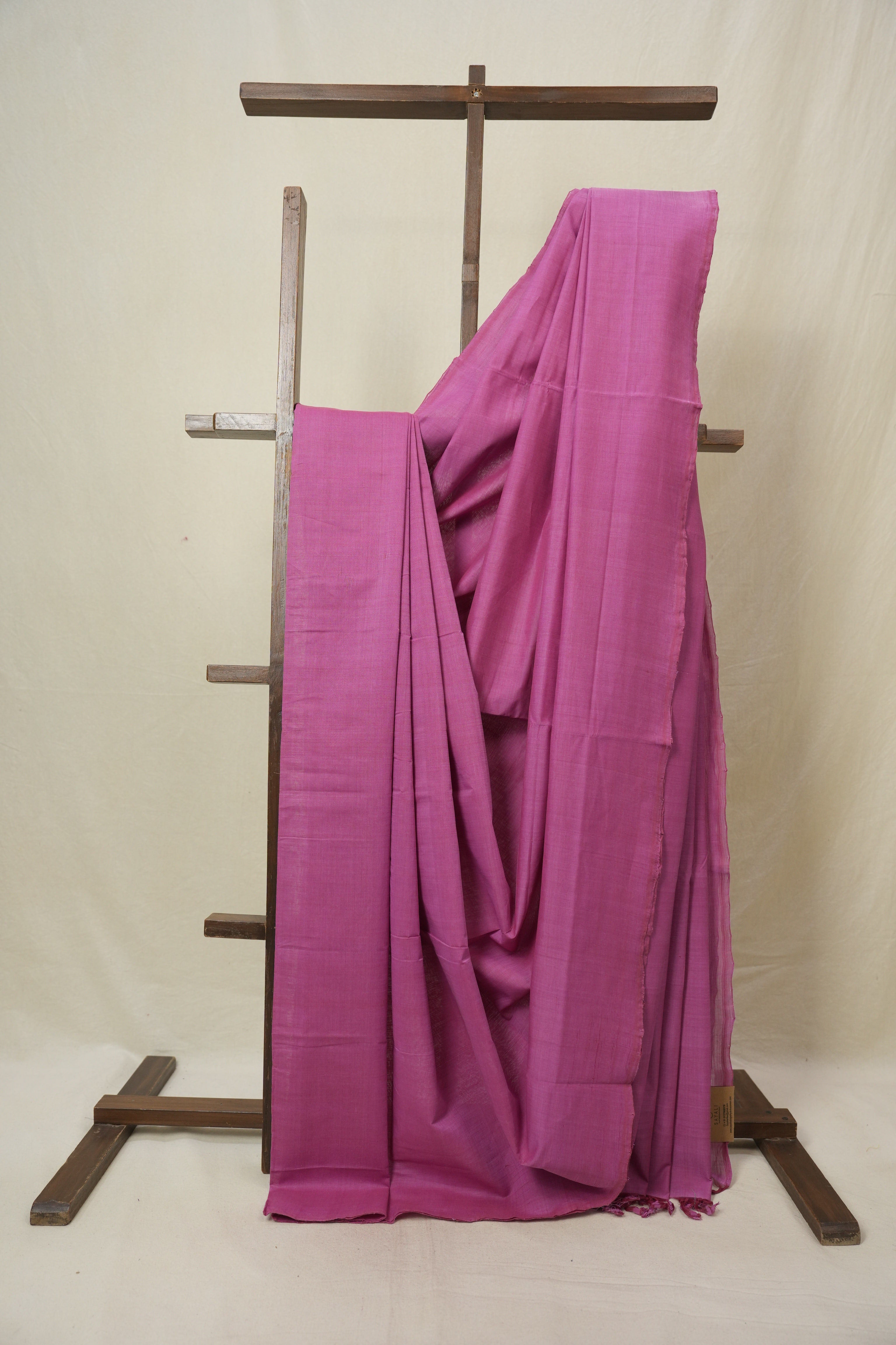 Pink Plain Cotton Mangalgiri Saree - SRPPCMS93