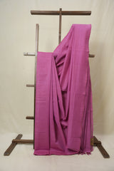Pink Plain Cotton Mangalgiri Saree - SRPPCMS93