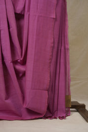 Pink Plain Cotton Mangalgiri Saree - SRPPCMS93
