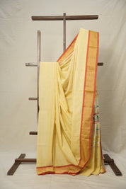 Pastel Yellow Cotton Paithani Saree - SRPYCPS643
