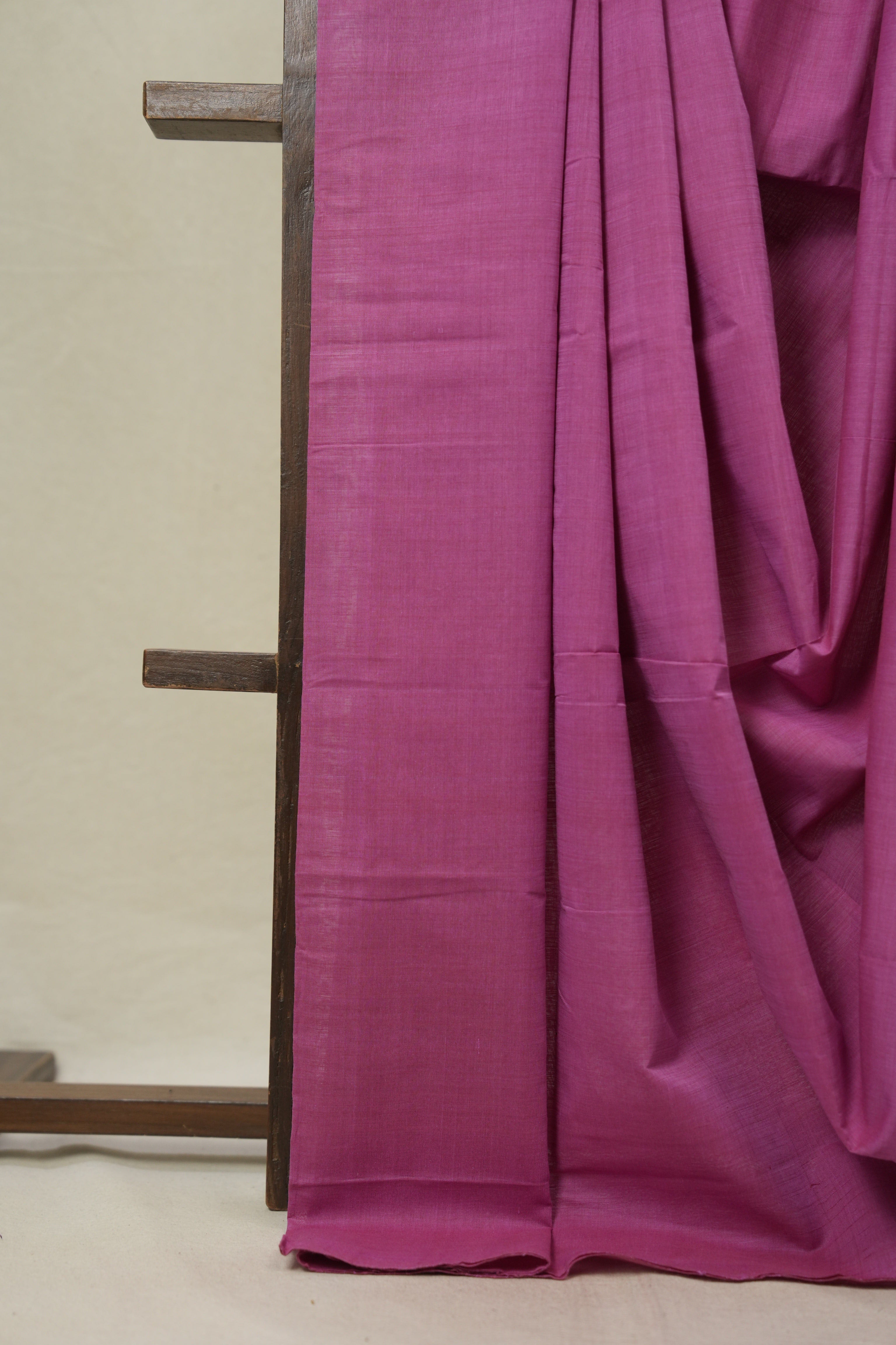Pink Plain Cotton Mangalgiri Saree - SRPPCMS93