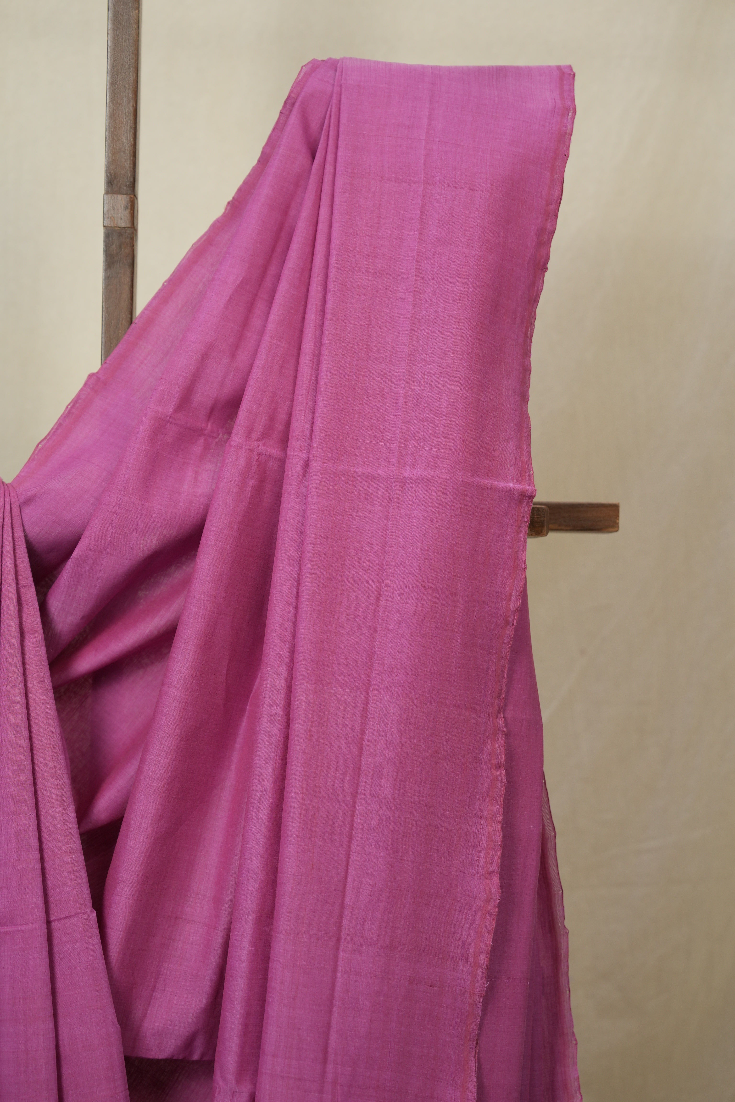 Pink Plain Cotton Mangalgiri Saree - SRPPCMS93