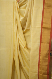 Pastel Yellow Cotton Paithani Saree - SRPYCPS643