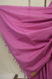 Pink Plain Cotton Mangalgiri Saree - SRPPCMS93