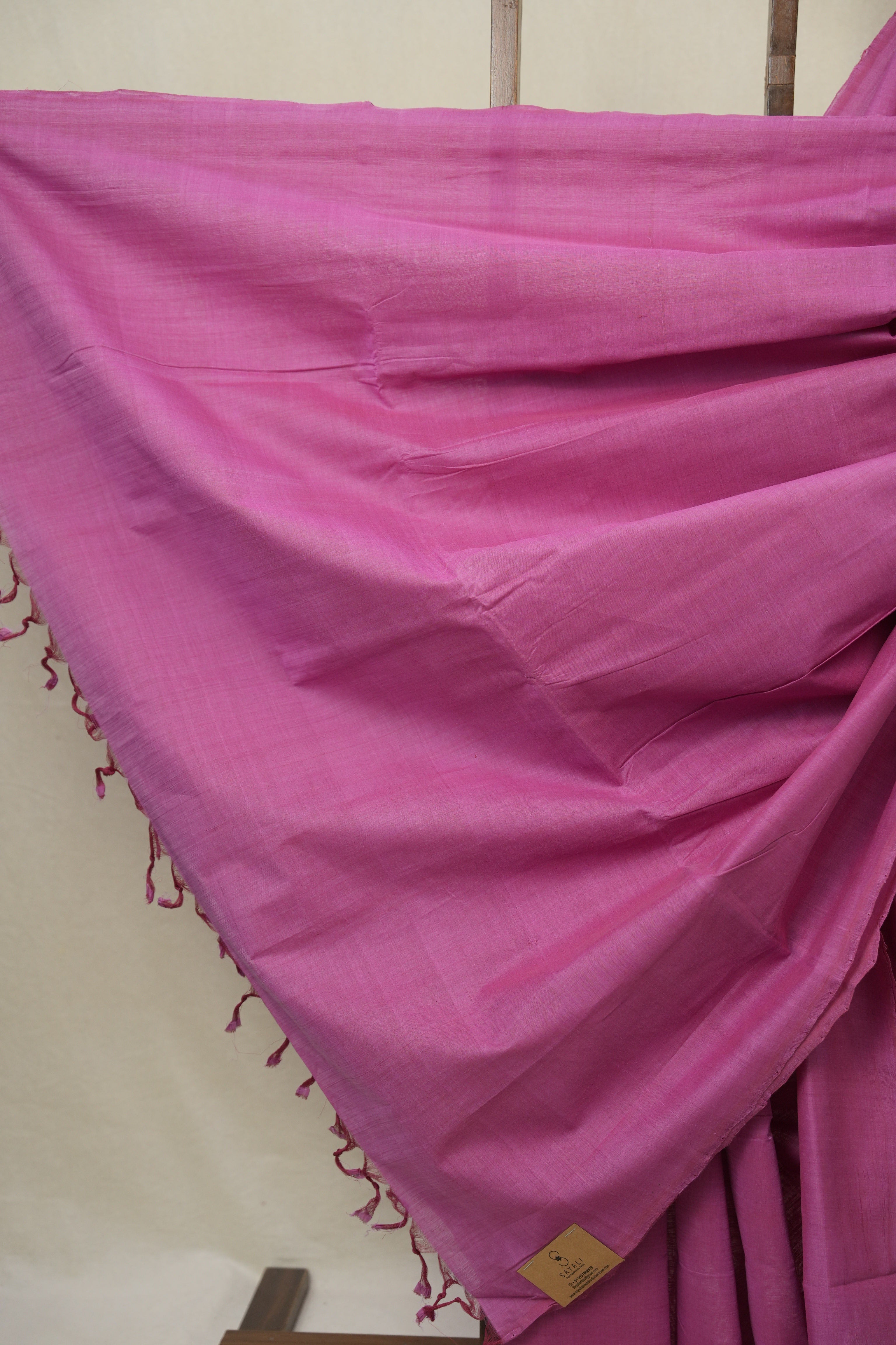 Pink Plain Cotton Mangalgiri Saree - SRPPCMS93