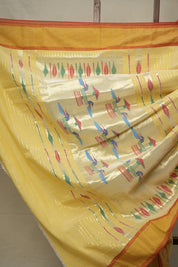 Pastel Yellow Cotton Paithani Saree - SRPYCPS643