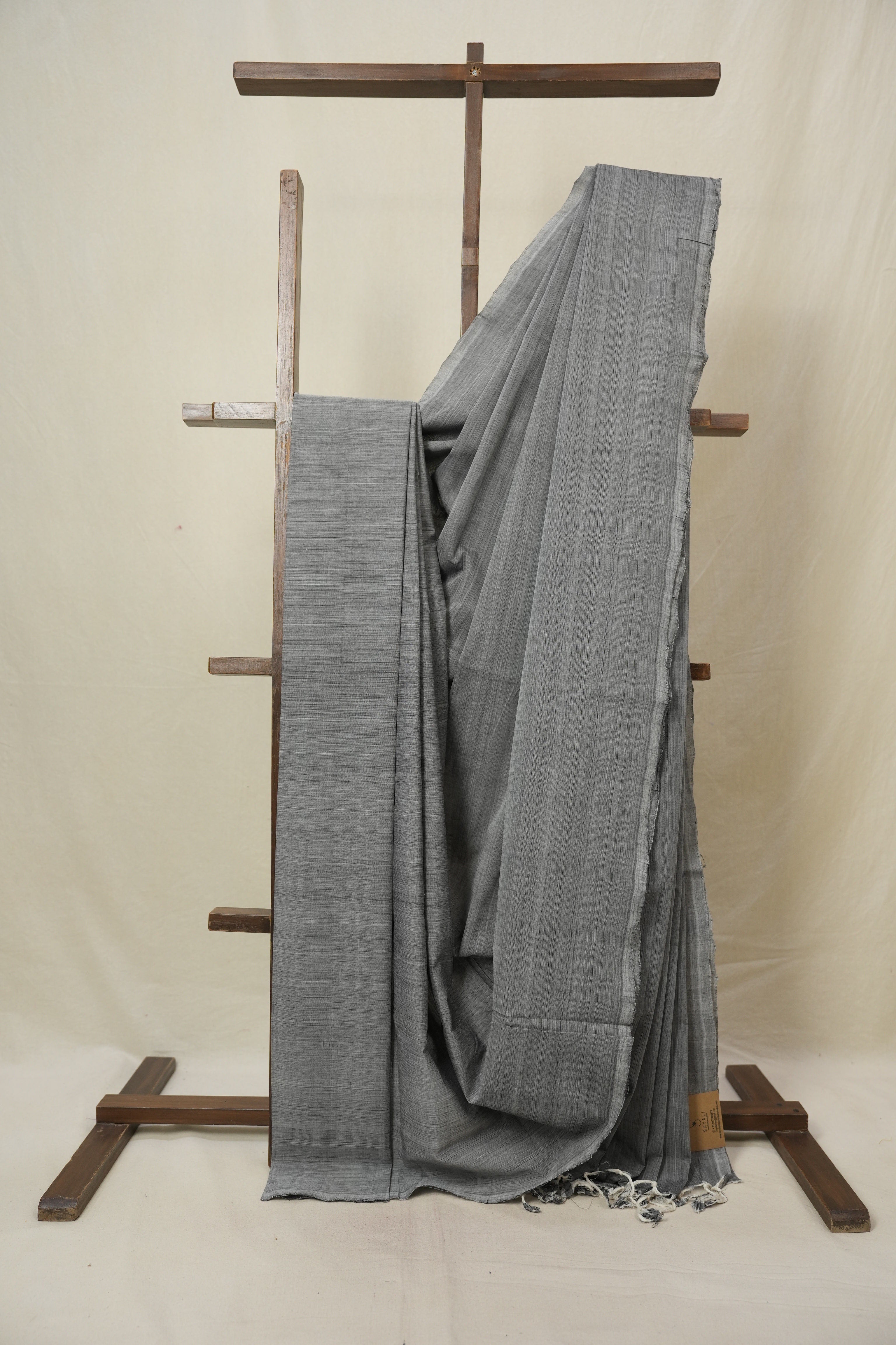 Grey Plain Cotton Mangalgiri Saree - SRGPCMS94