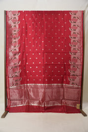 Mahroon Handborder Chanderi Silk Saree -SRMHCSS442