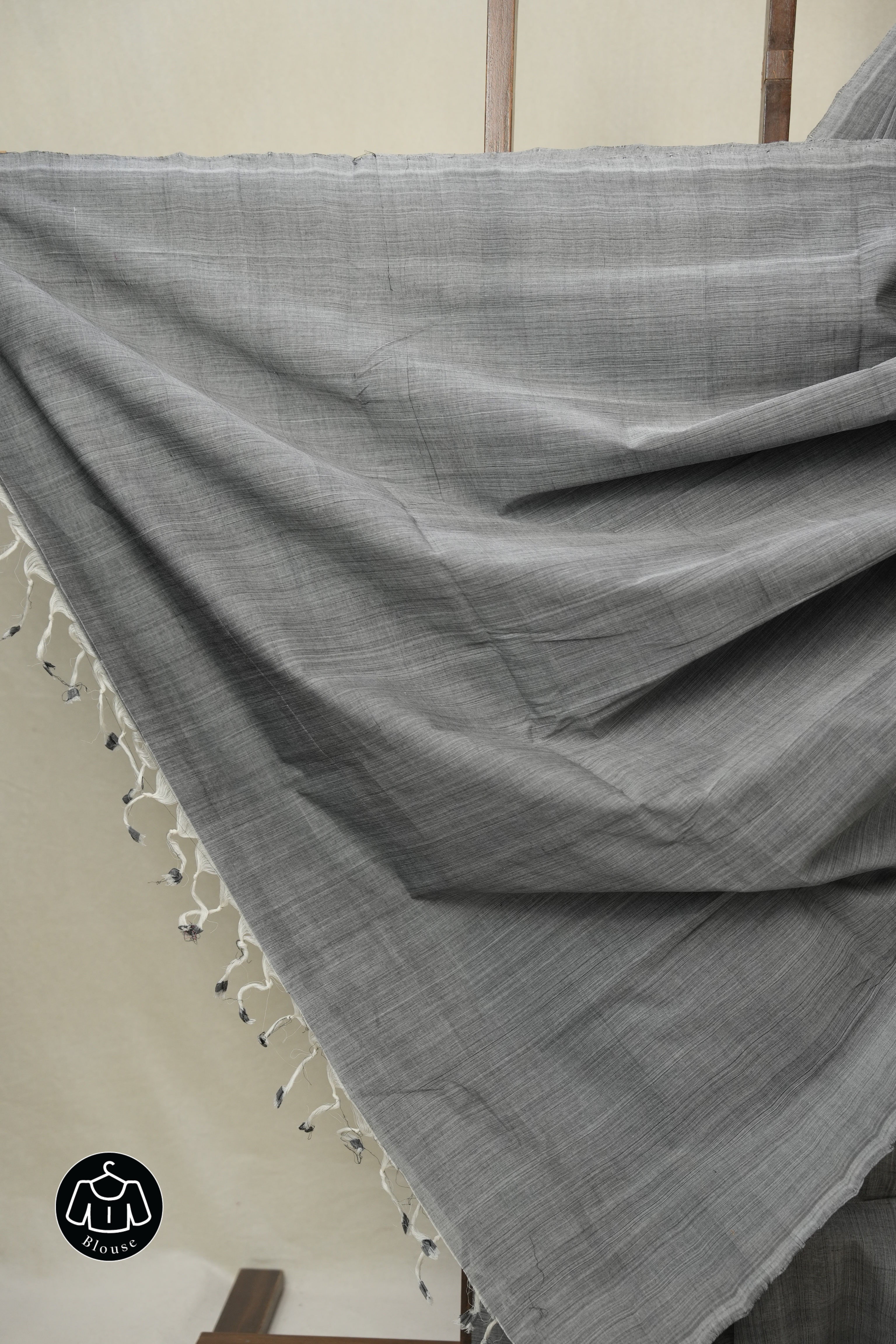 Grey Plain Cotton Mangalgiri Saree - SRGPCMS94