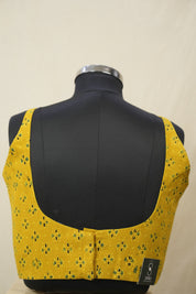 Mustard HBP Ajrakh Cotton Blouse - SRMACB24