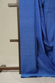 Blue Plain Cotton Mangalgiri Saree - SRBPCMS97