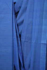 Blue Plain Cotton Mangalgiri Saree - SRBPCMS97