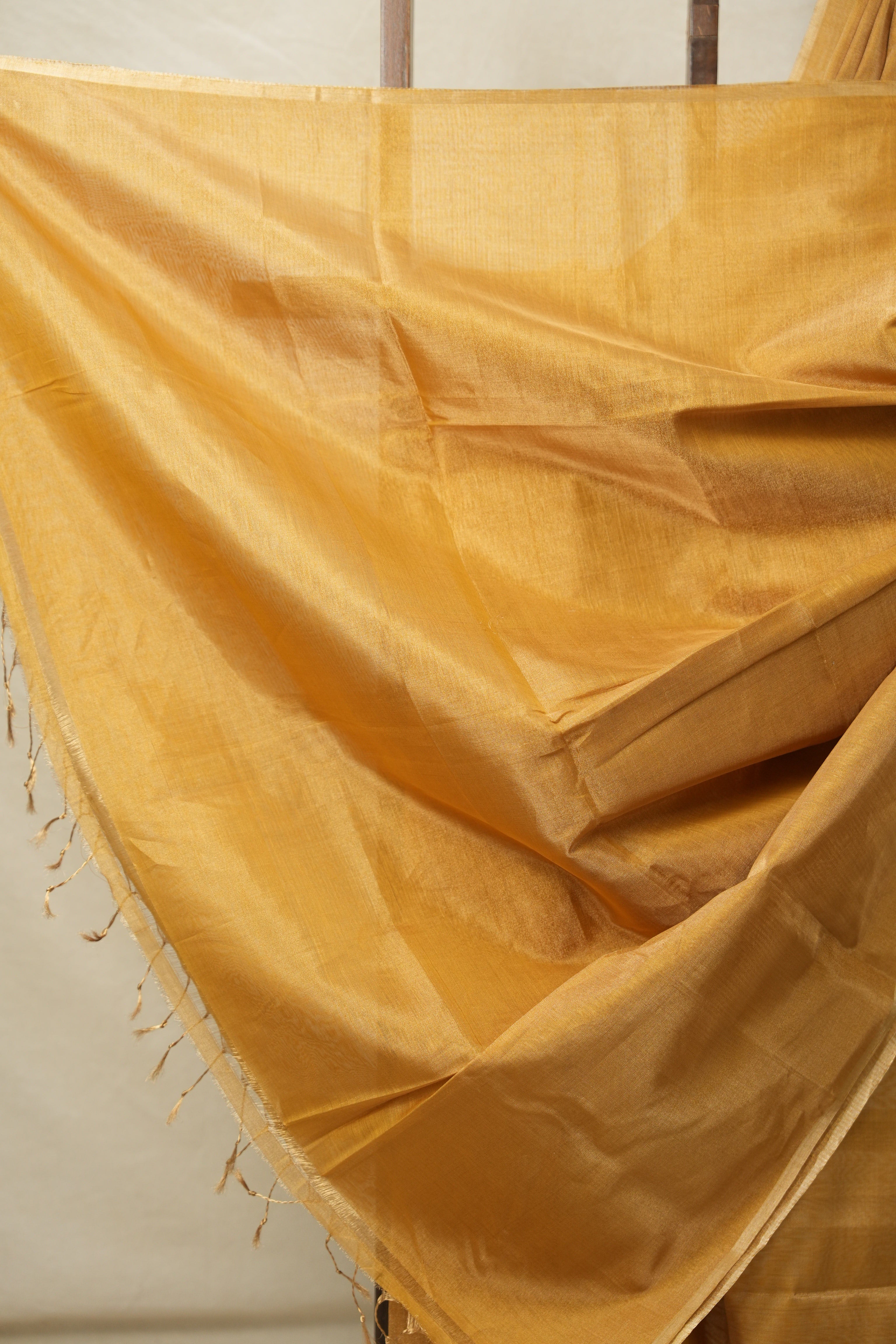 Musturd Yellow Maheshwari Tissue Saree - SRMYMTS699