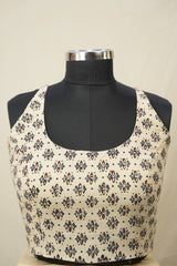 Beige HBP Ajrakh Cotton Blouse - SRBACB23