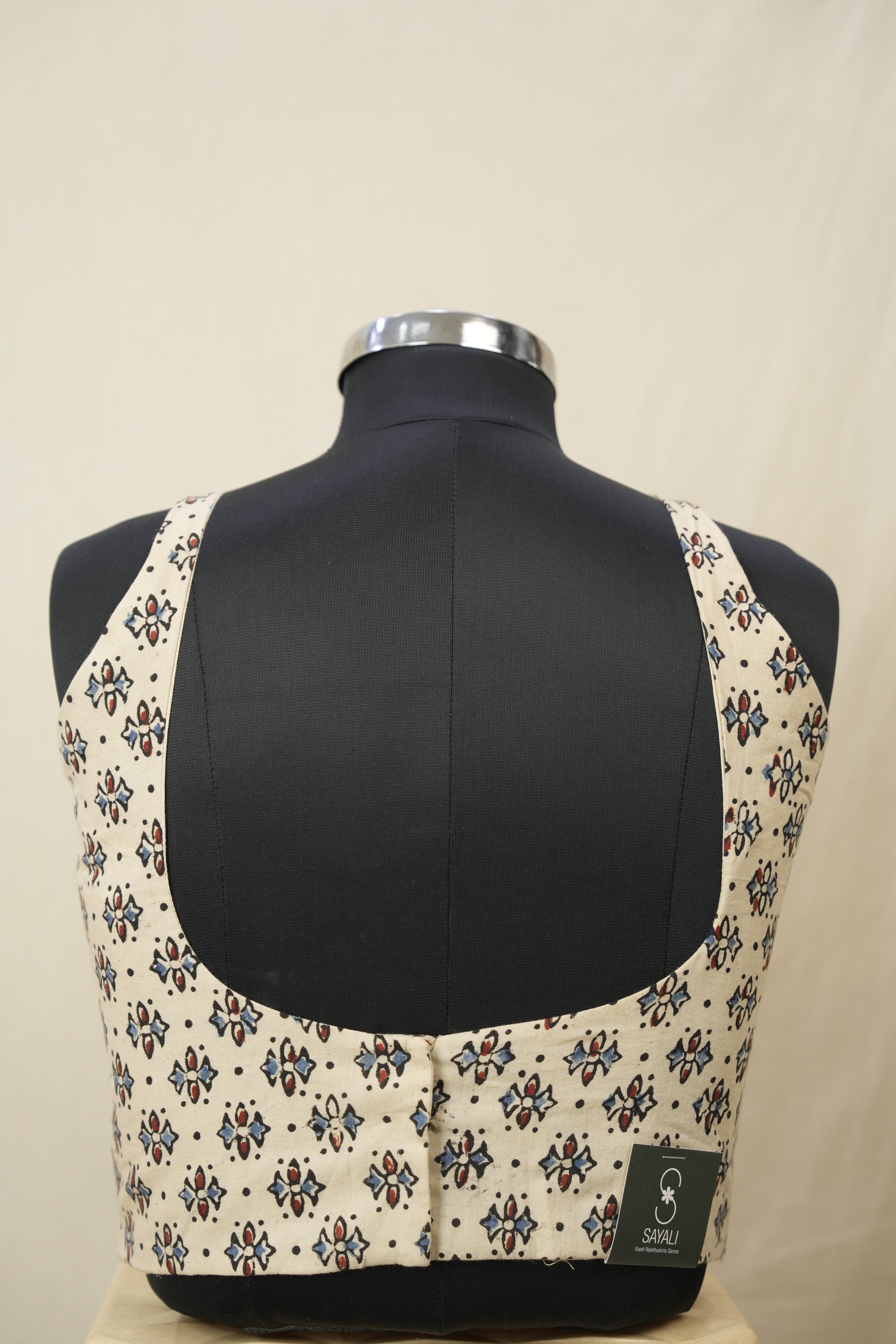 Beige HBP Ajrakh Cotton Blouse - SRBACB23