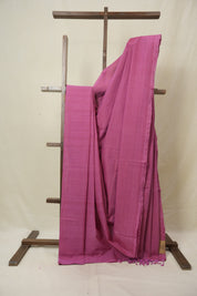 Pink Plain Cotton Mangalgiri Saree - SRPPCMS96