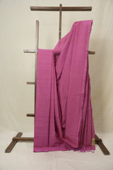 Pink Plain Cotton Mangalgiri Saree - SRPPCMS96