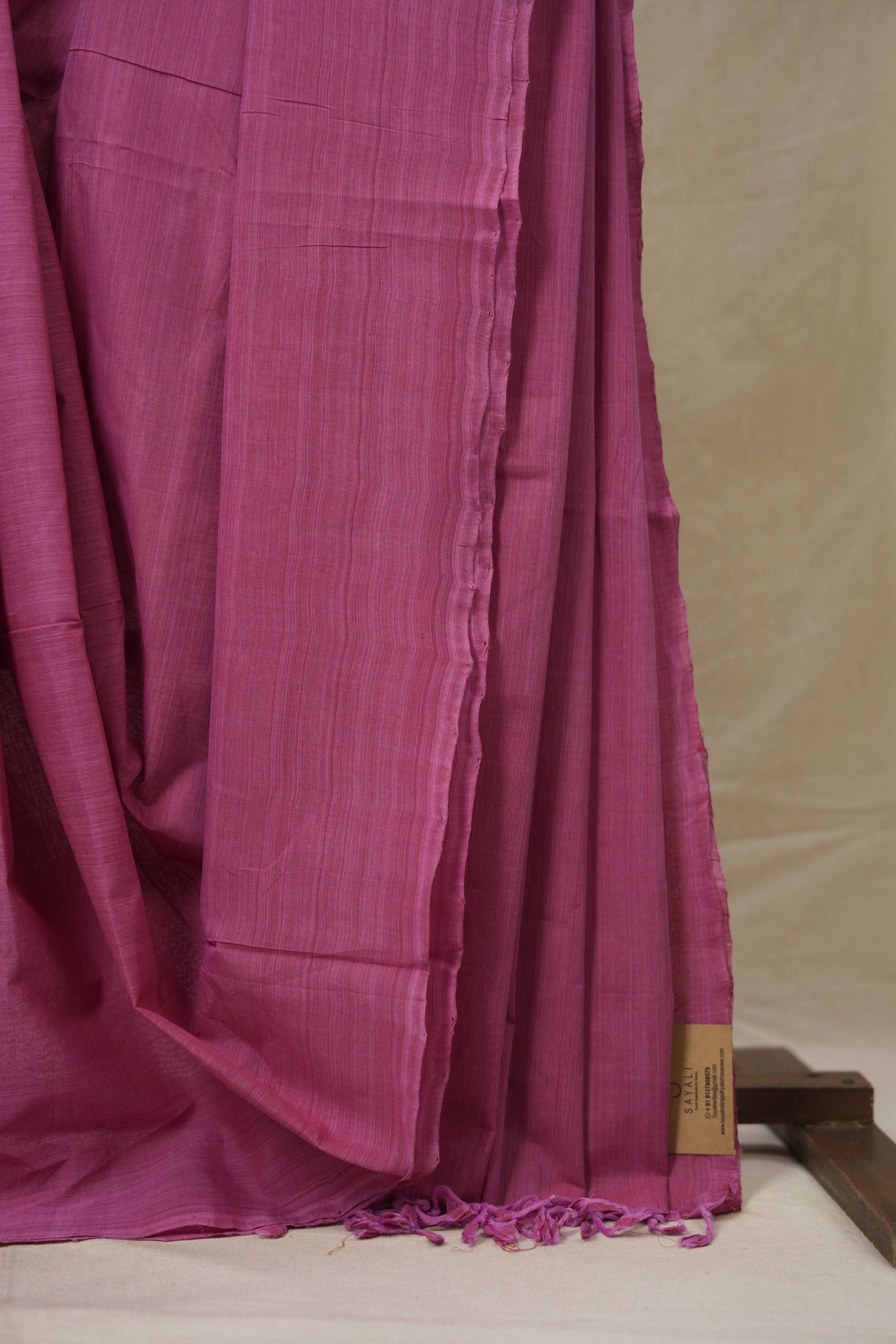 Pink Plain Cotton Mangalgiri Saree - SRPPCMS96