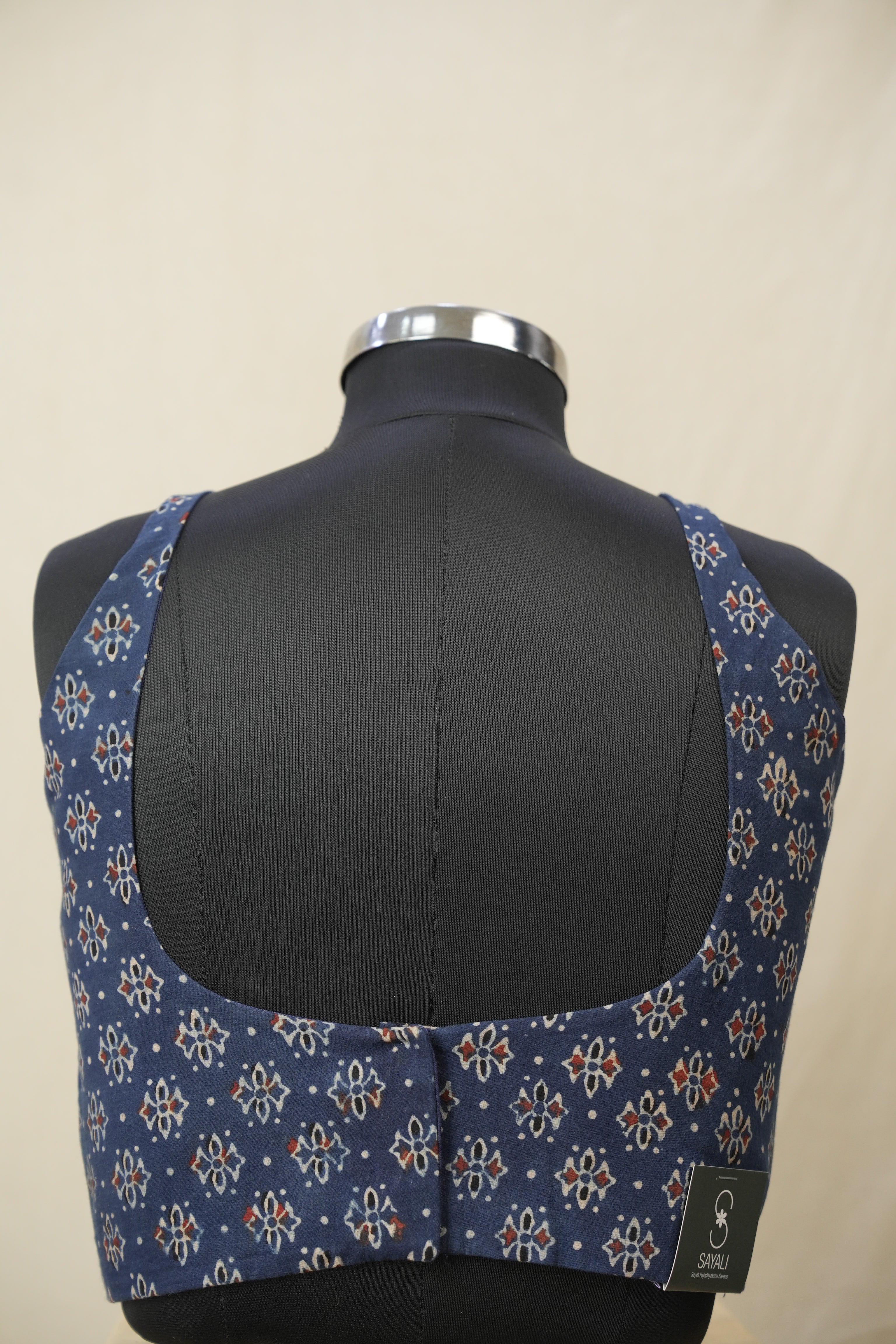 Blue HBP Ajrakh Cotton Blouse - SRBACB22