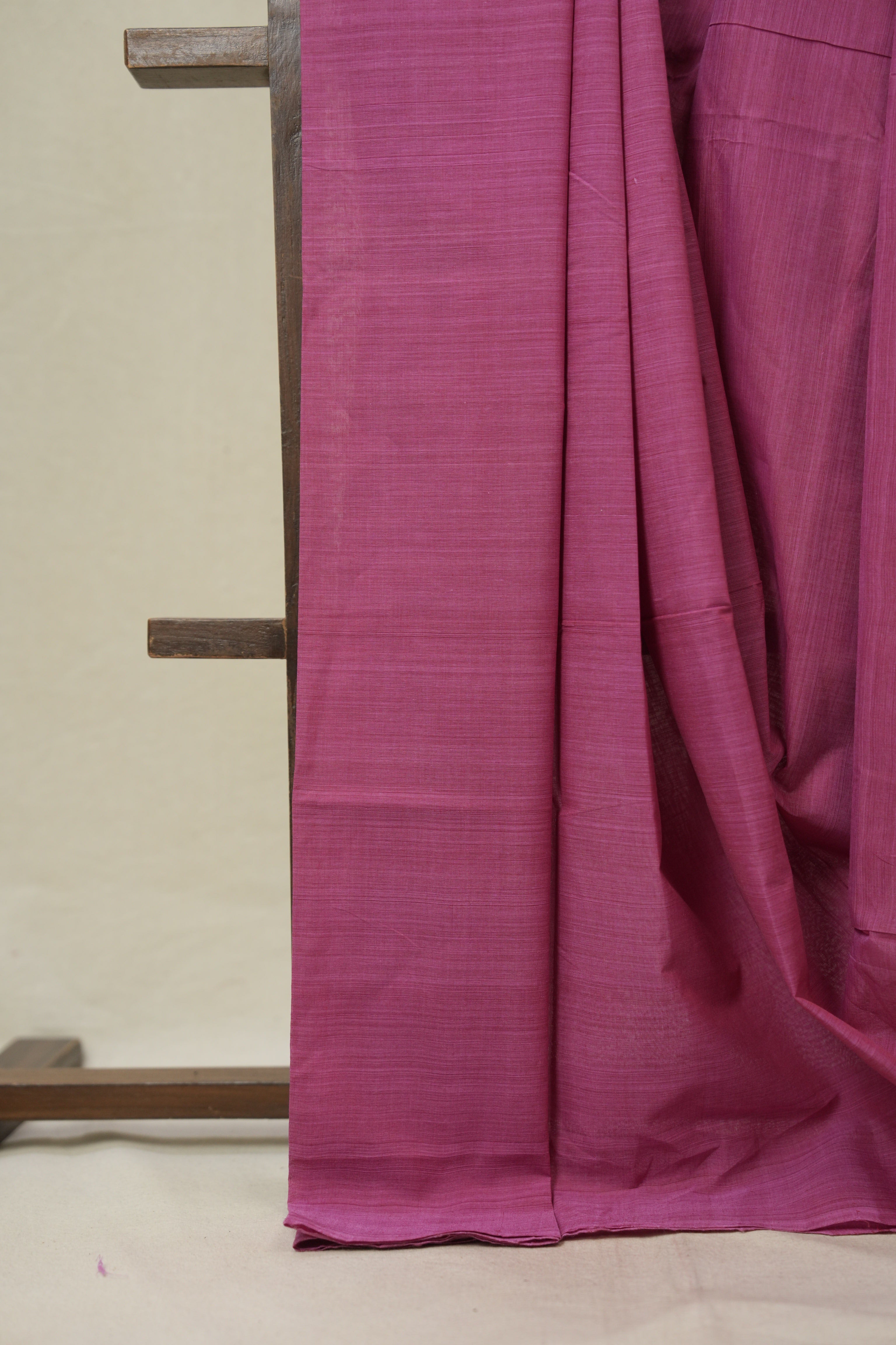 Pink Plain Cotton Mangalgiri Saree - SRPPCMS96