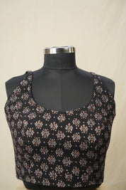 Black HBP Ajrakh Cotton Blouse - SRBACB21