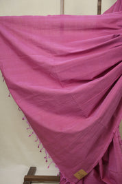 Pink Plain Cotton Mangalgiri Saree - SRPPCMS96