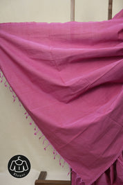 Pink Plain Cotton Mangalgiri Saree - SRPPCMS96