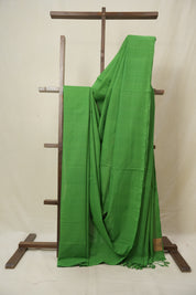 Green Plain Cotton Mangalgiri Saree - SRGPCMS90