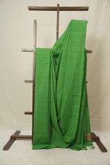 Green Plain Cotton Mangalgiri Saree - SRGPCMS90