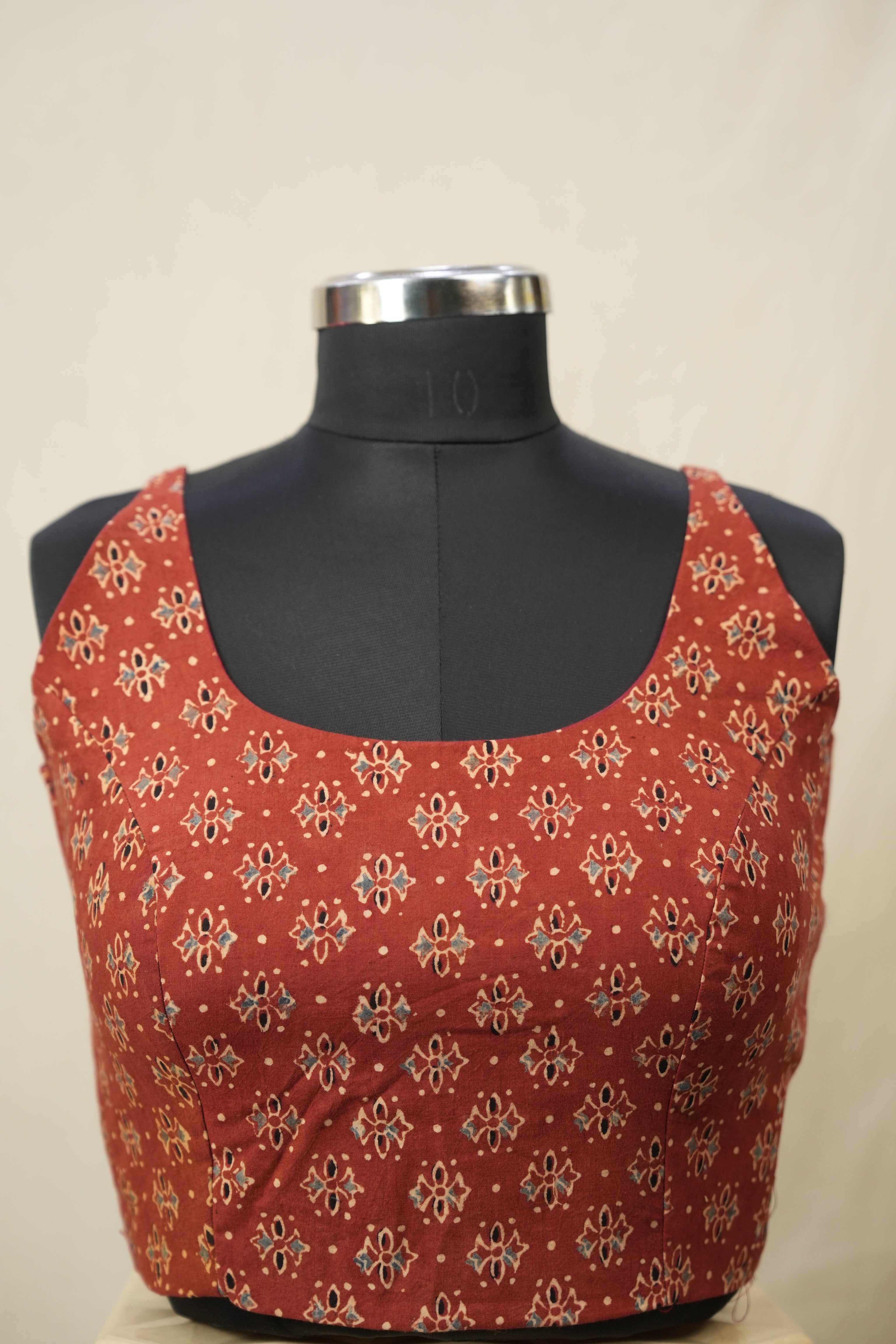 Maroon HBP Ajrakh Cotton Blouse - SRMACB20