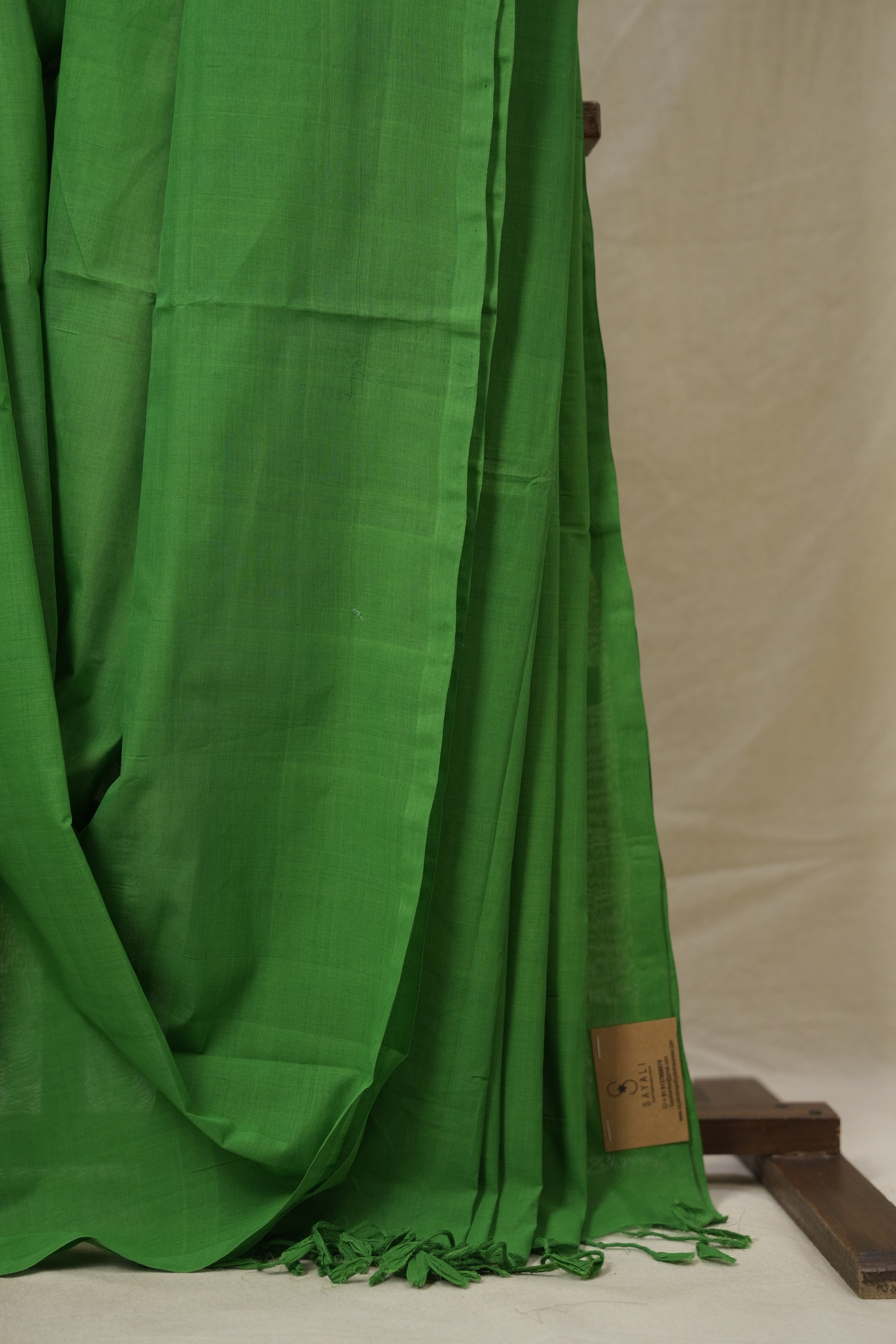 Green Plain Cotton Mangalgiri Saree - SRGPCMS90