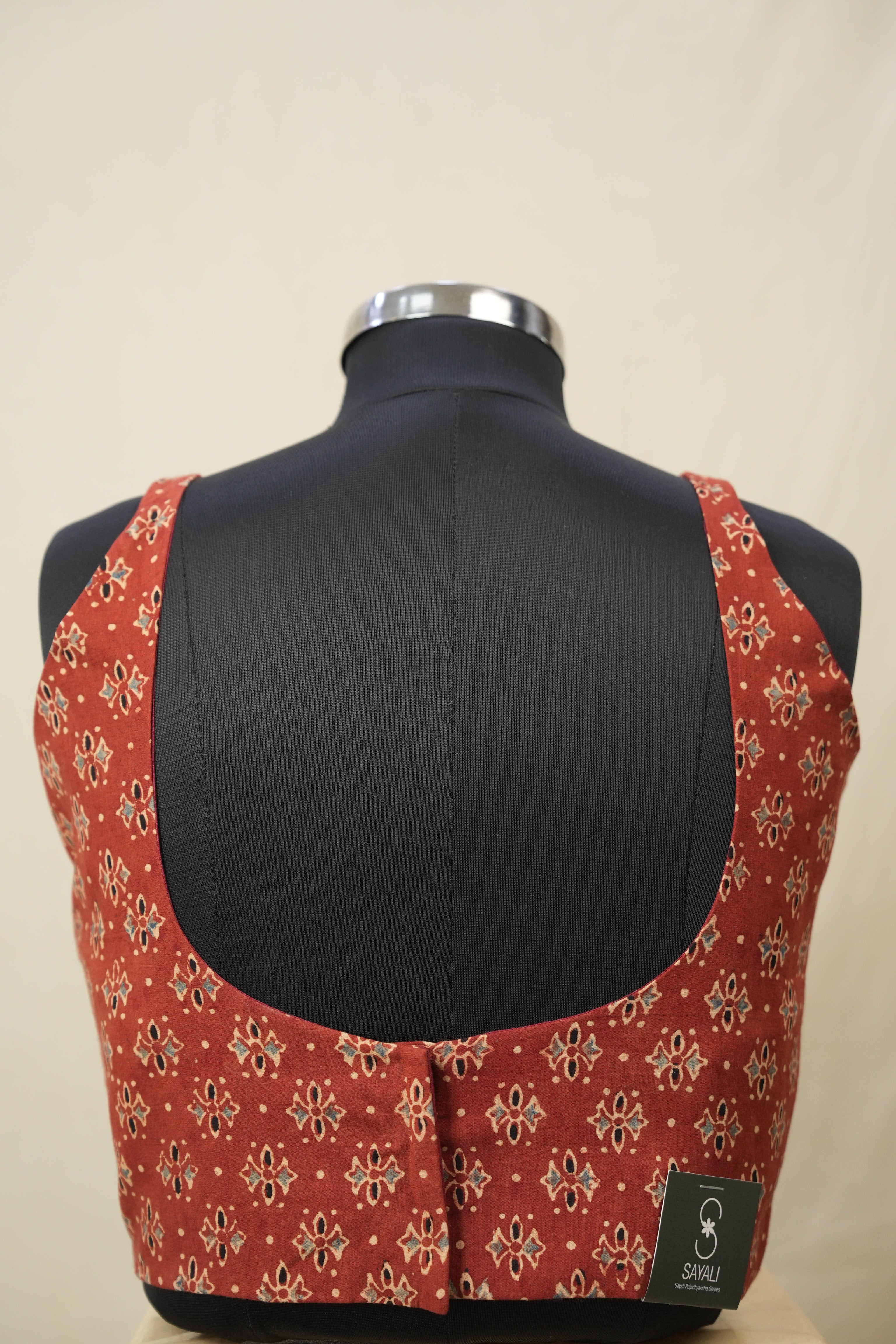 Maroon HBP Ajrakh Cotton Blouse - SRMACB20