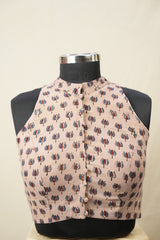 Cream Beige  HBP Ajrakh Cotton Blouse - SRCBACB29