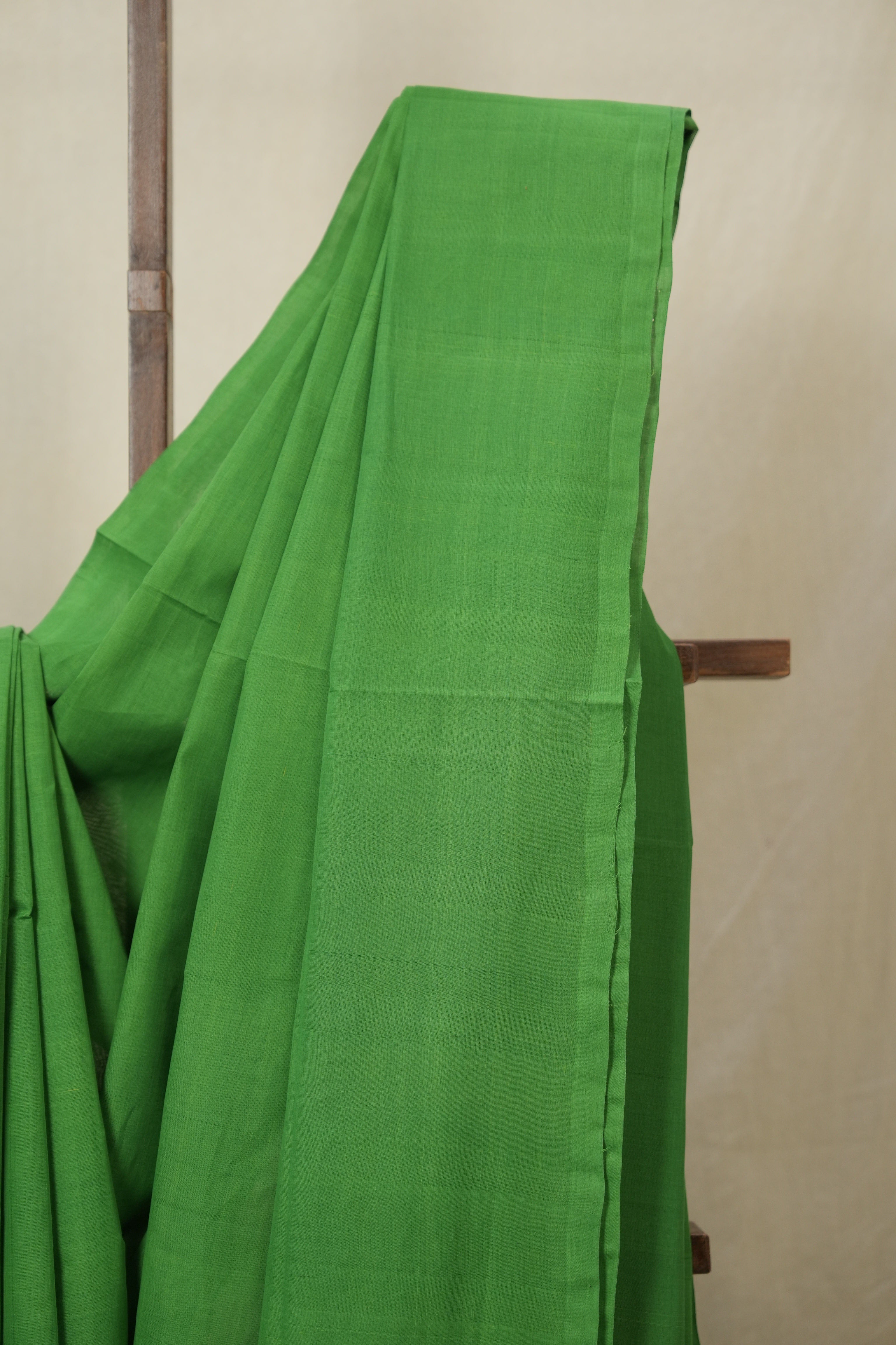 Green Plain Cotton Mangalgiri Saree - SRGPCMS90