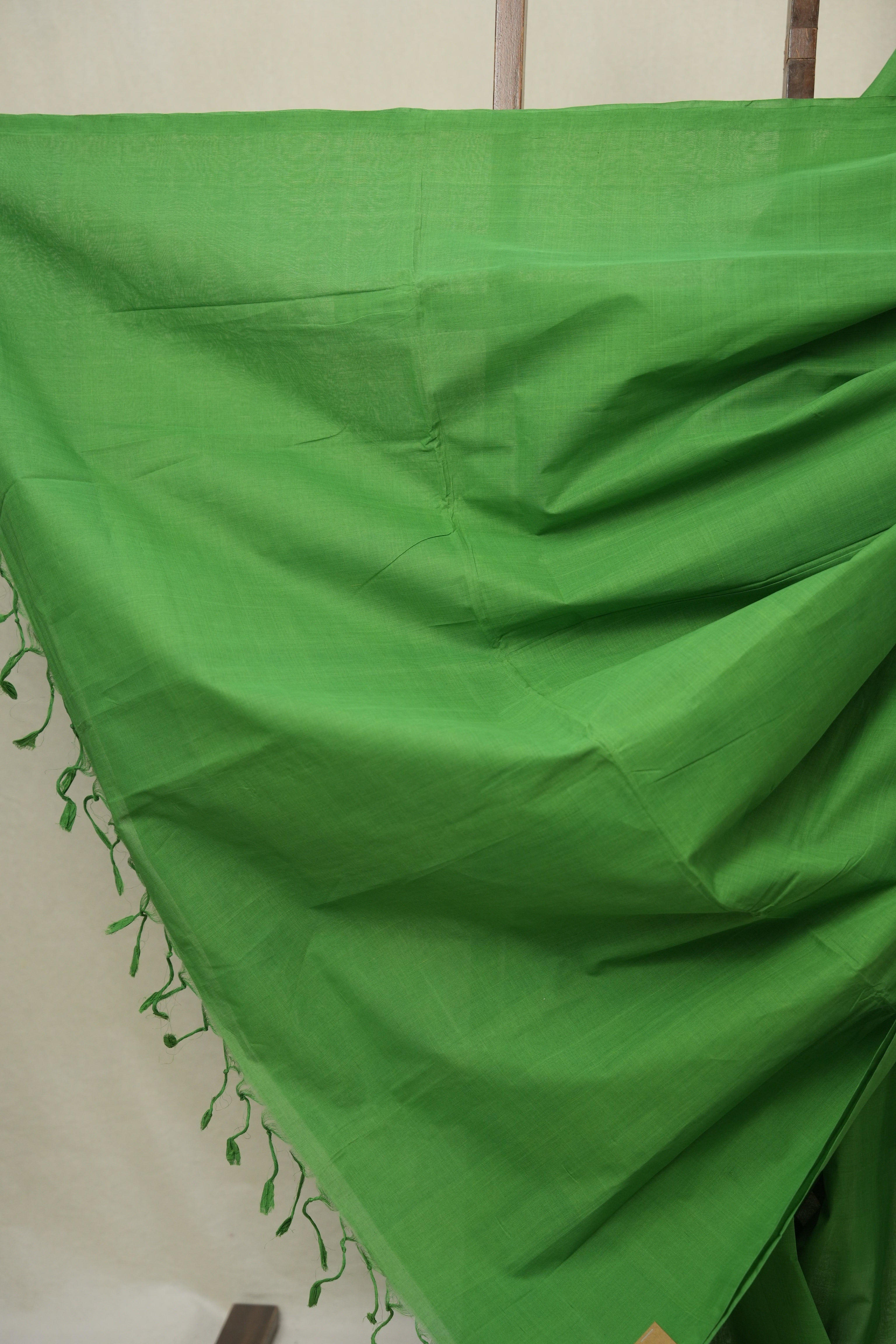 Green Plain Cotton Mangalgiri Saree - SRGPCMS90