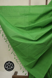 Green Plain Cotton Mangalgiri Saree - SRGPCMS90
