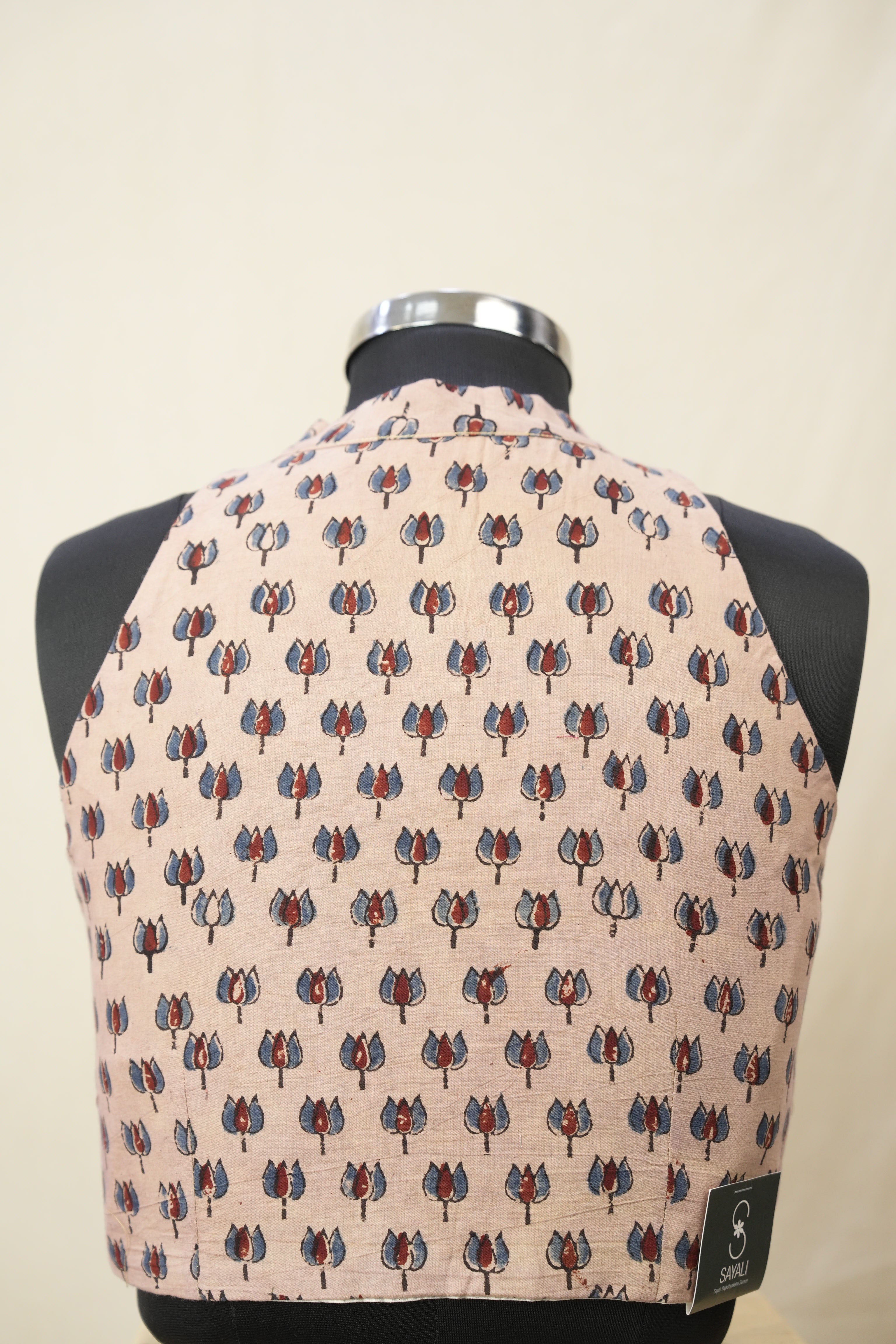 Cream Beige  HBP Ajrakh Cotton Blouse - SRCBACB29