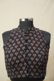Black HBP Ajrakh Cotton Blouse - SRBACB28