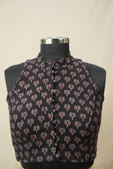 Black HBP Ajrakh Cotton Blouse - SRBACB28