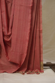 Red Plain Cotton Mangalgiri Saree - SRRPCMS99