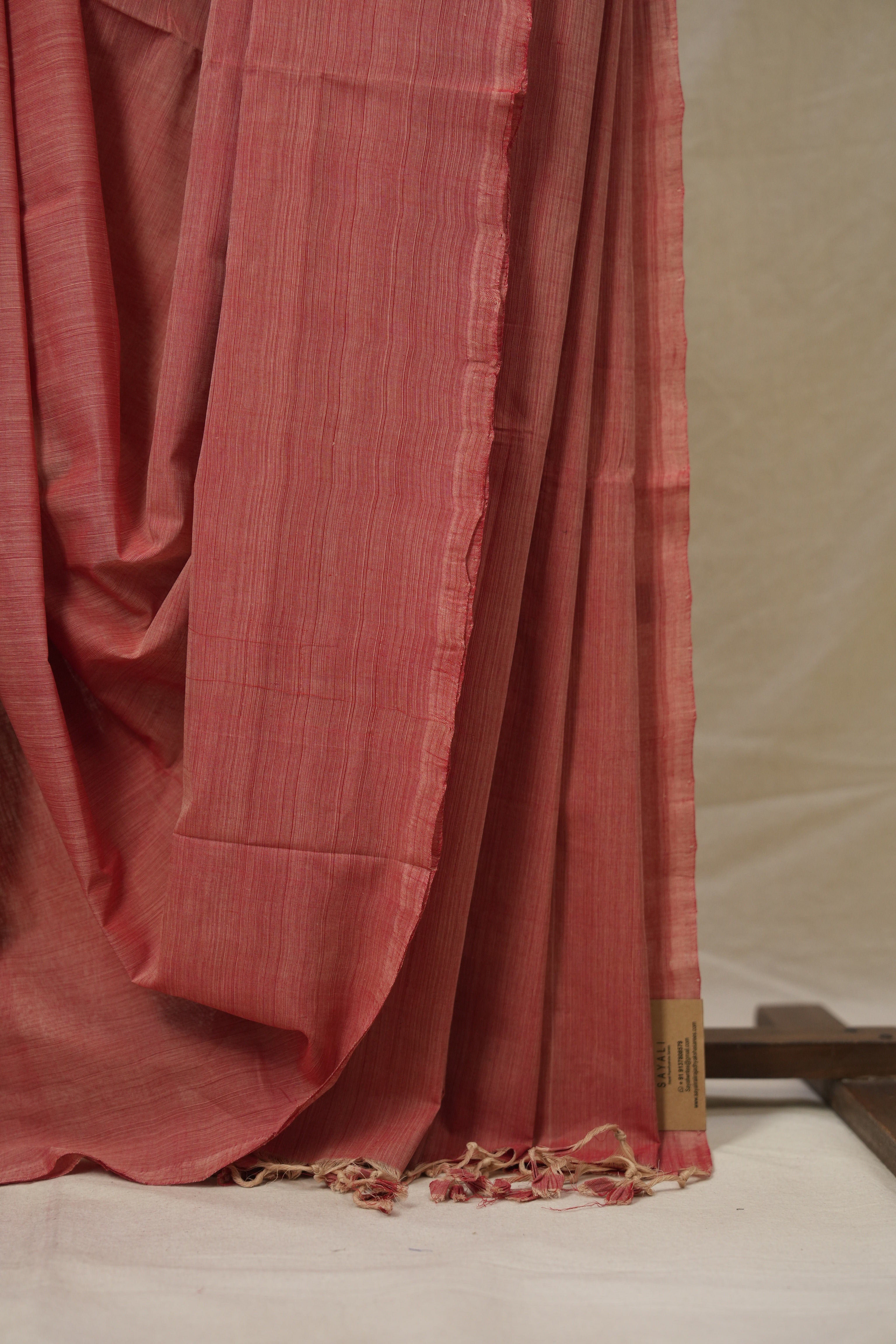 Red Plain Cotton Mangalgiri Saree - SRRPCMS99