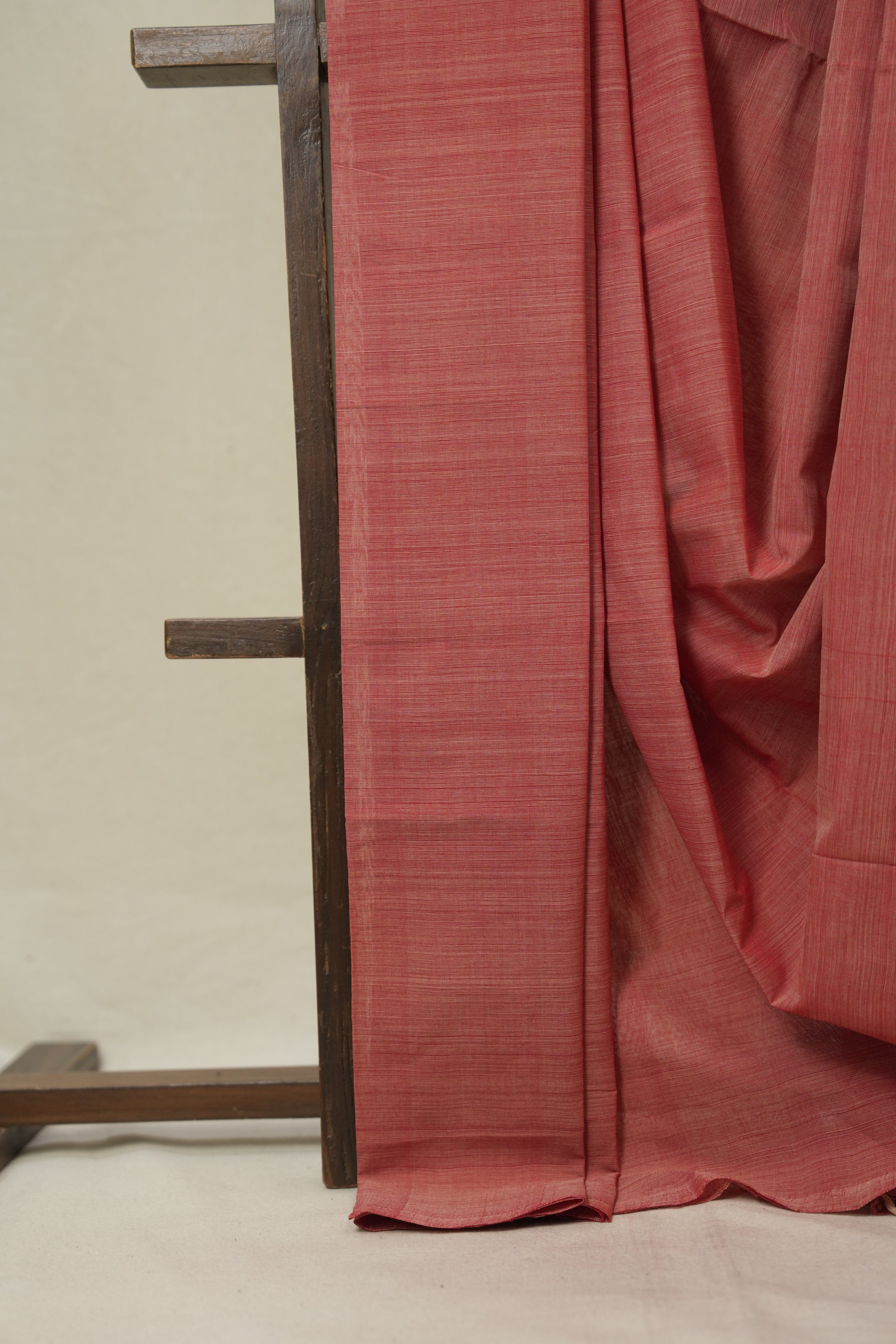Red Plain Cotton Mangalgiri Saree - SRRPCMS99