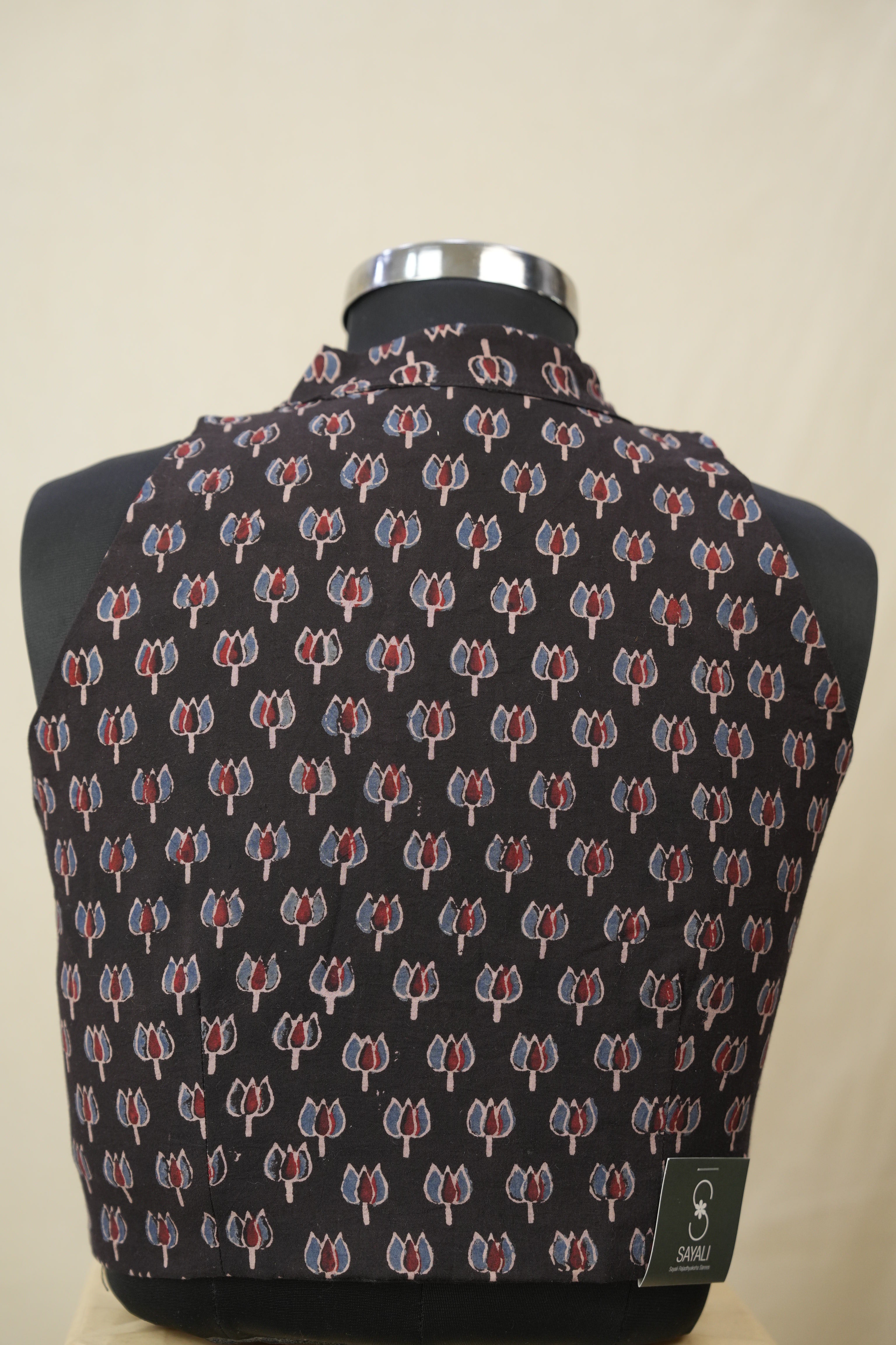 Black HBP Ajrakh Cotton Blouse - SRBACB28