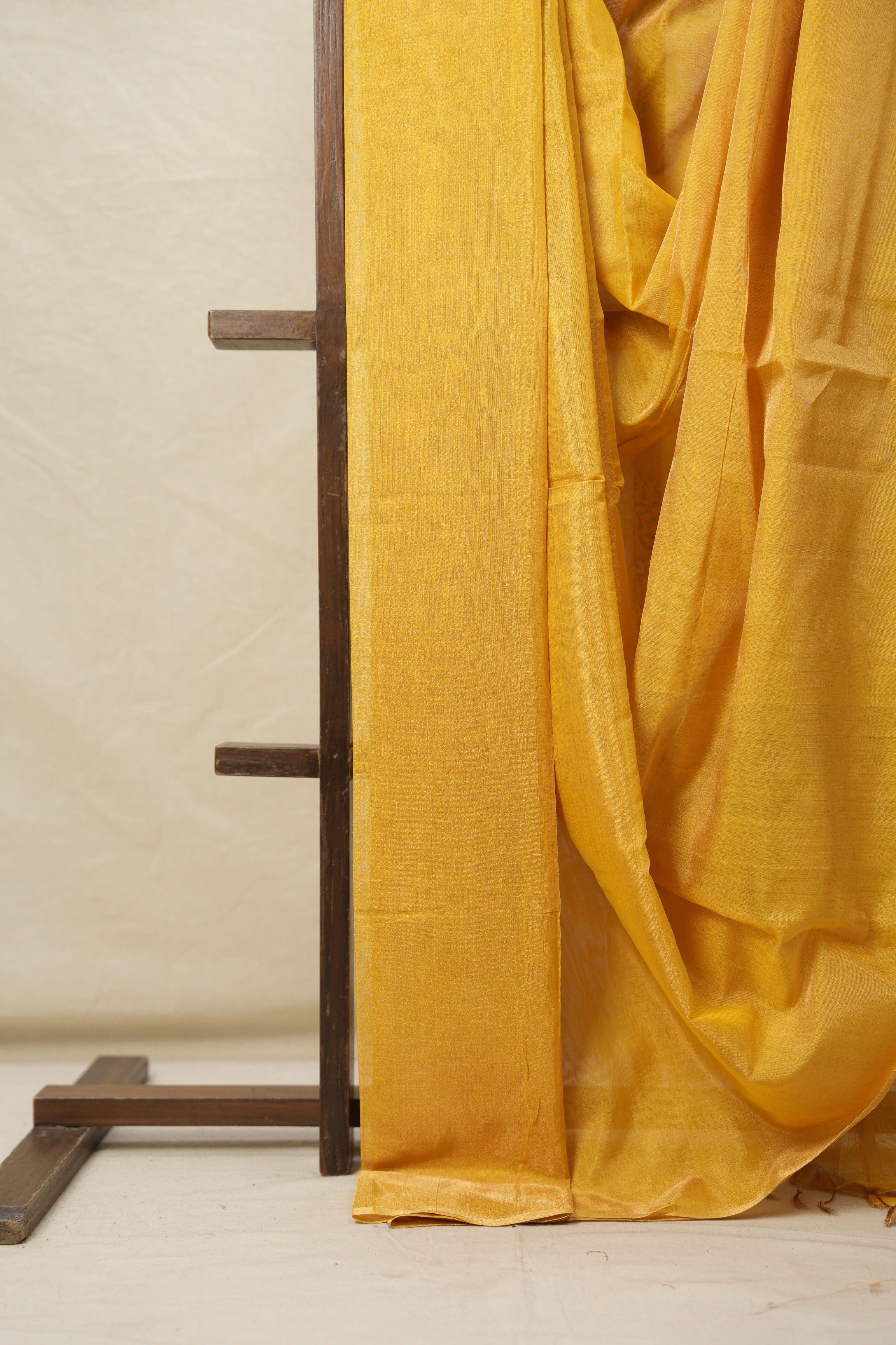 Yellow Maheshwari Tissue Saree - SRYMTS700