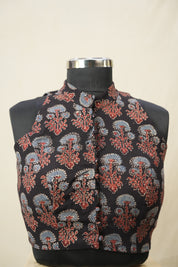 Black HBP Ajrakh Cotton Blouse - SRABCB27