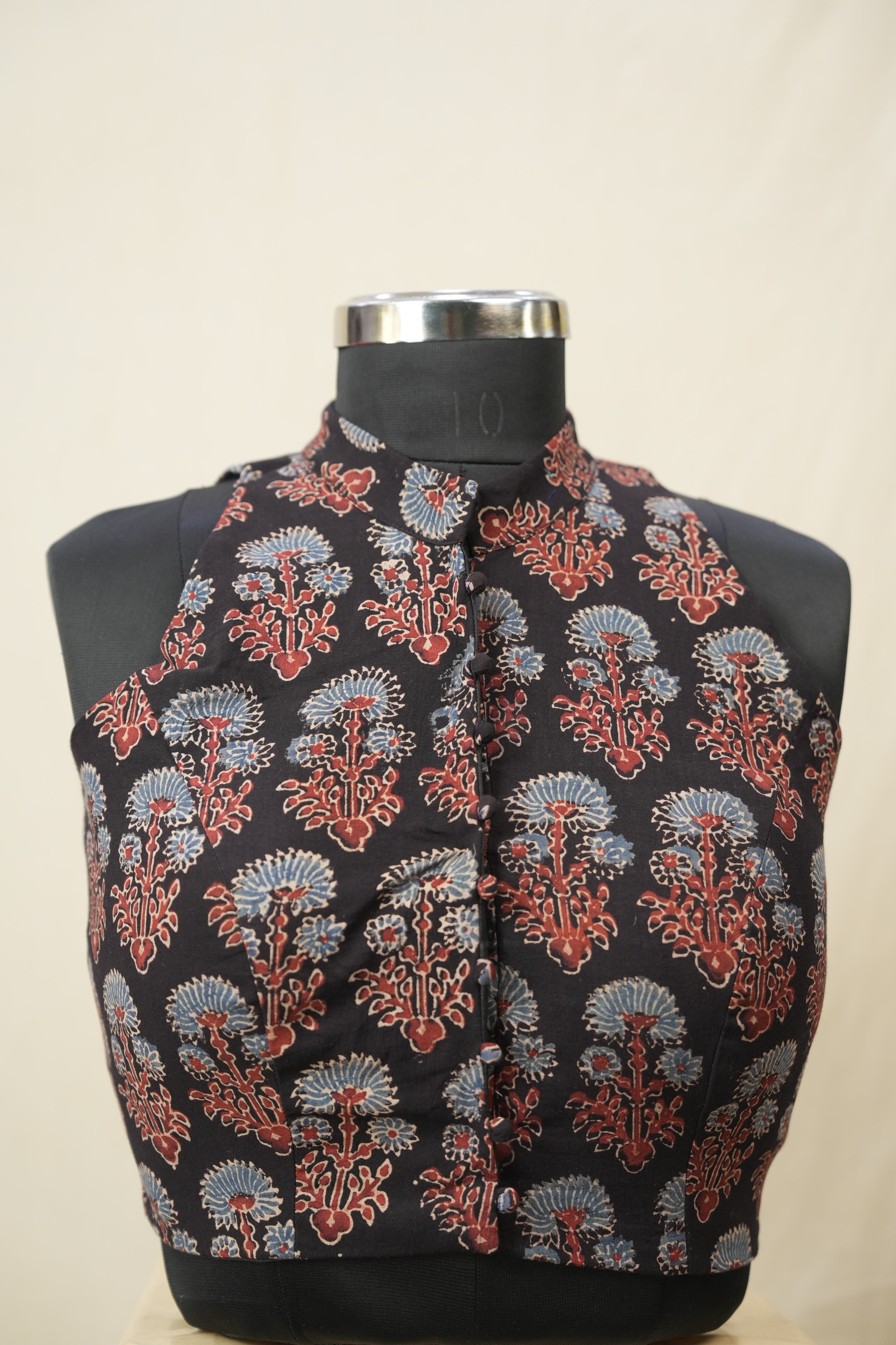 Black HBP Ajrakh Cotton Blouse - SRABCB27