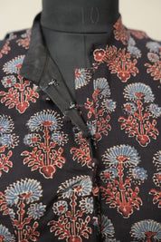Black HBP Ajrakh Cotton Blouse - SRABCB27