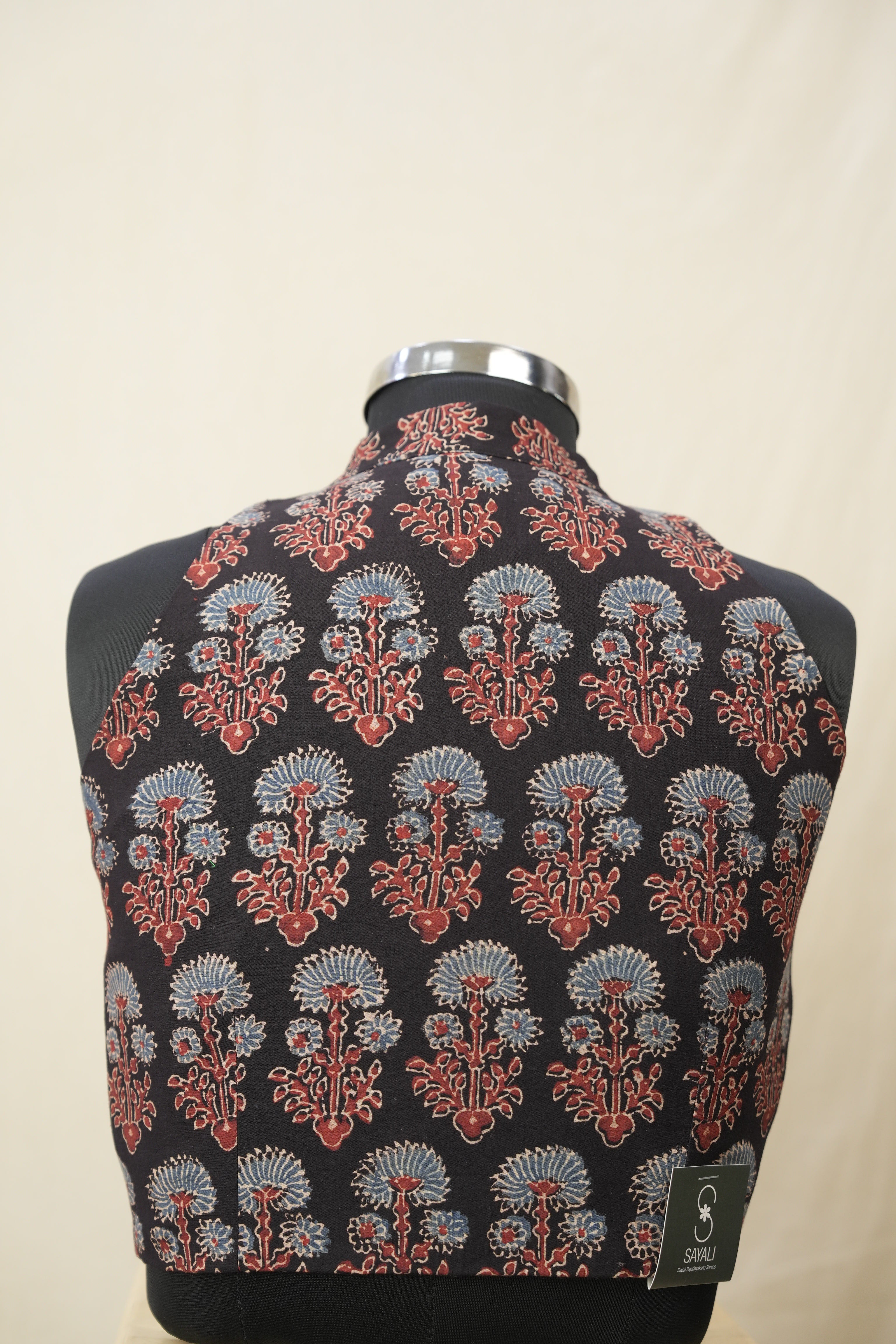 Black HBP Ajrakh Cotton Blouse - SRABCB27