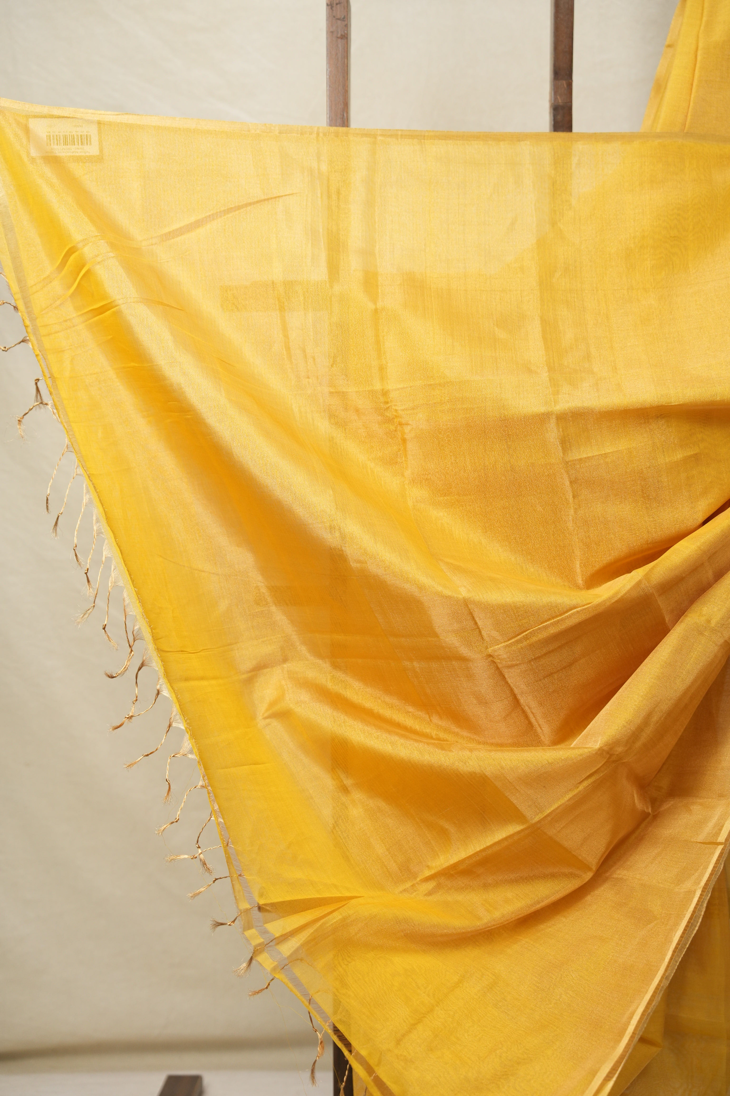 Yellow Maheshwari Tissue Saree - SRYMTS700